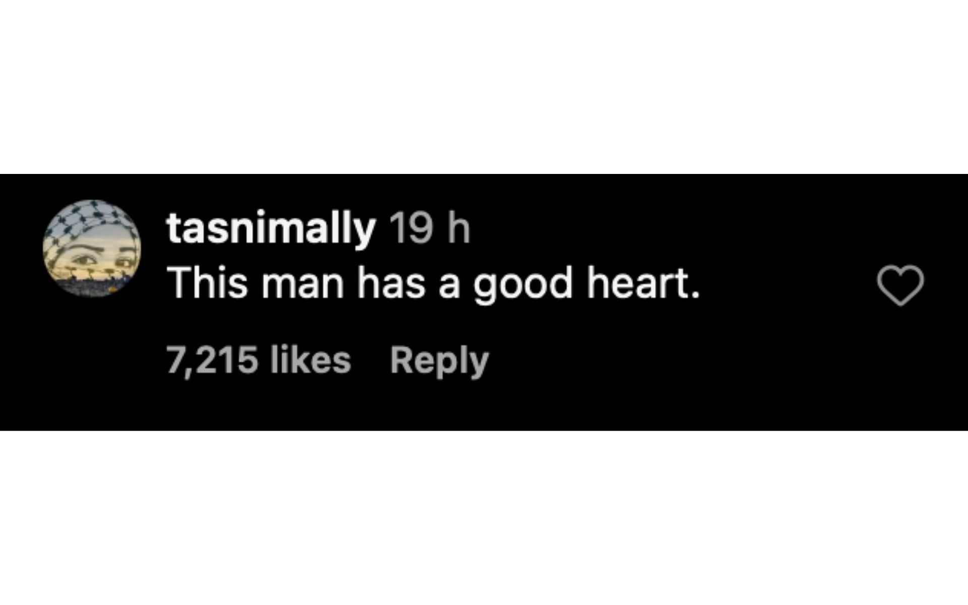 A fan's comment on Verstappen congratulating Hulkenberg for his podium at the British GP | Source: Instagram/@fastforwardnet